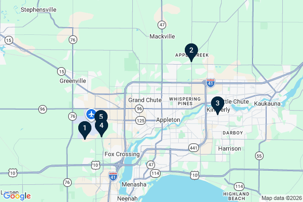 Map showing facility locations