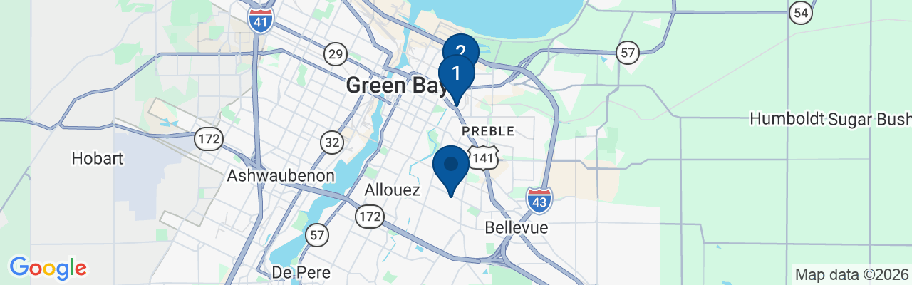 Map showing facility locations