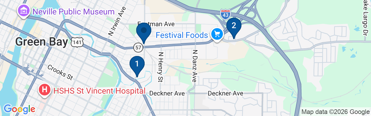 Map showing facility locations