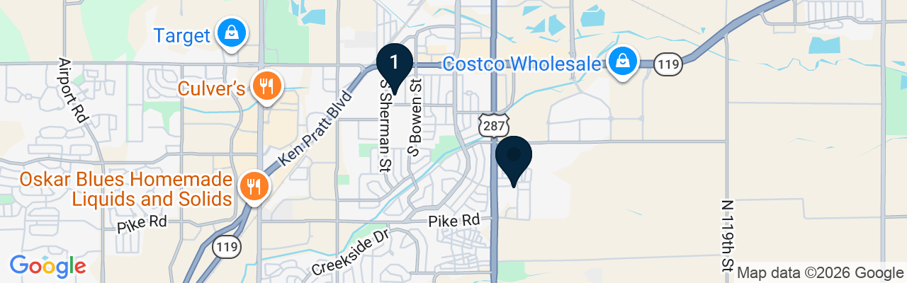 Map showing facility locations