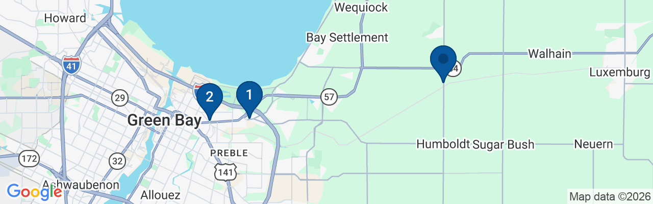 Map showing facility locations