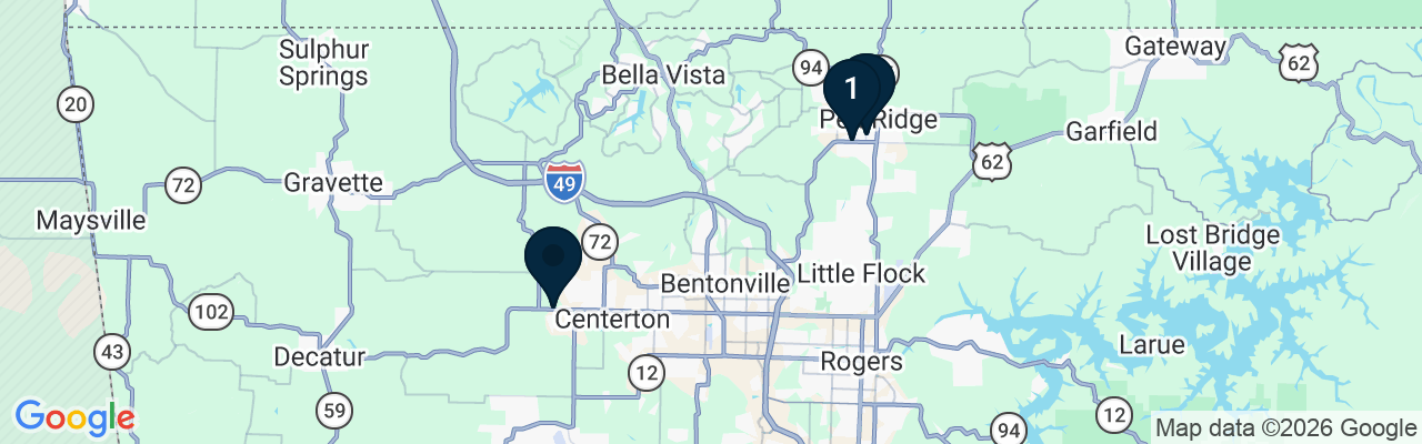 Map showing facility locations