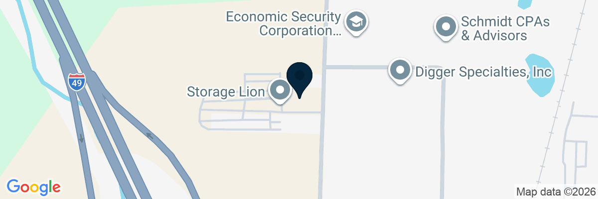Map showing facility locations