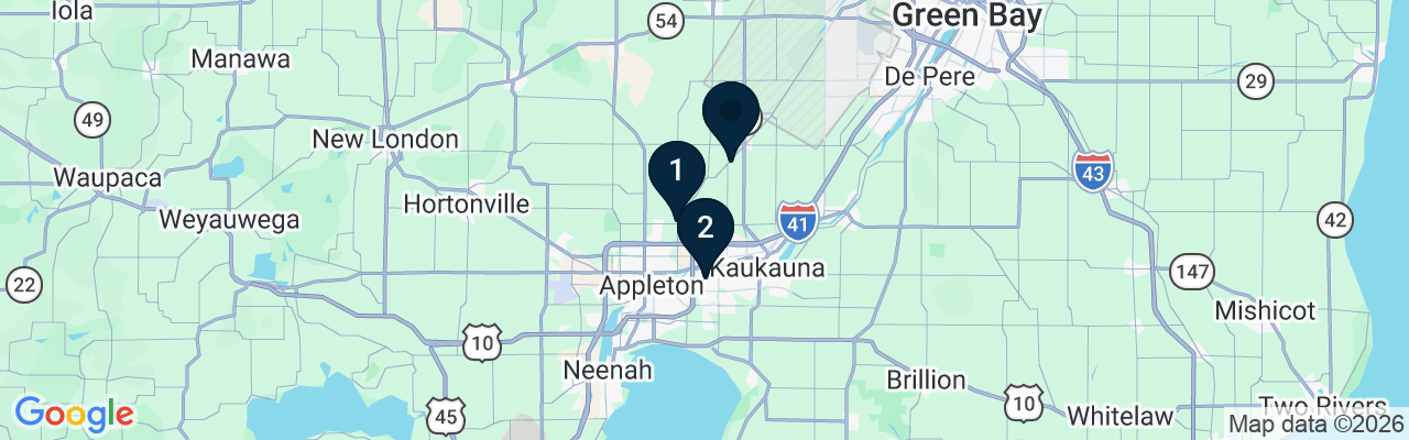 Map showing facility locations