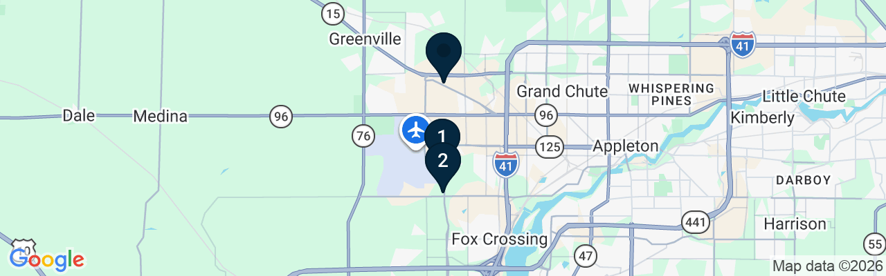 Map showing facility locations