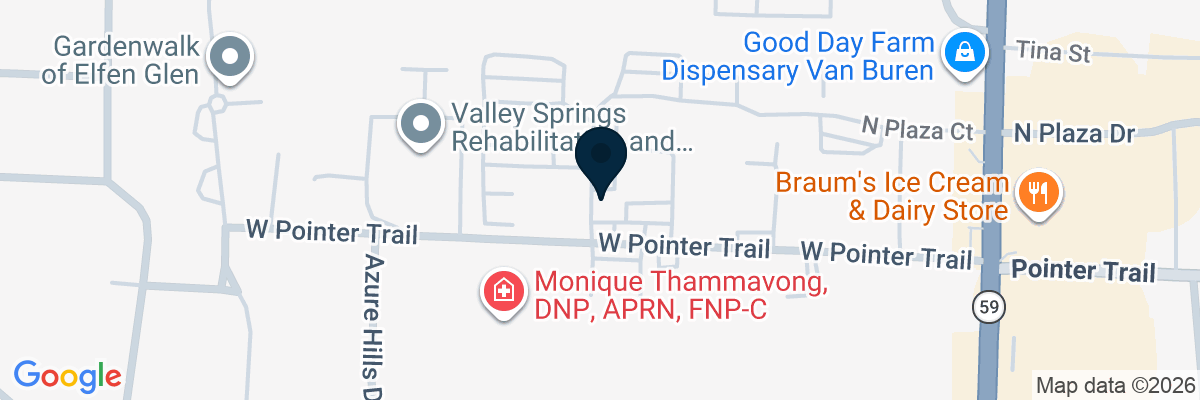 Map showing facility locations