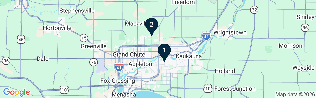 Map showing facility locations