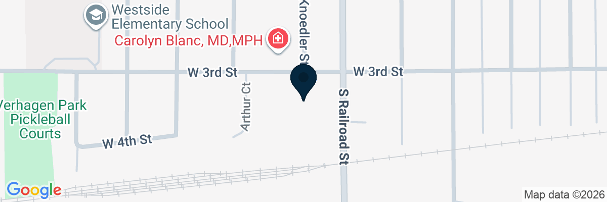 Map showing facility locations