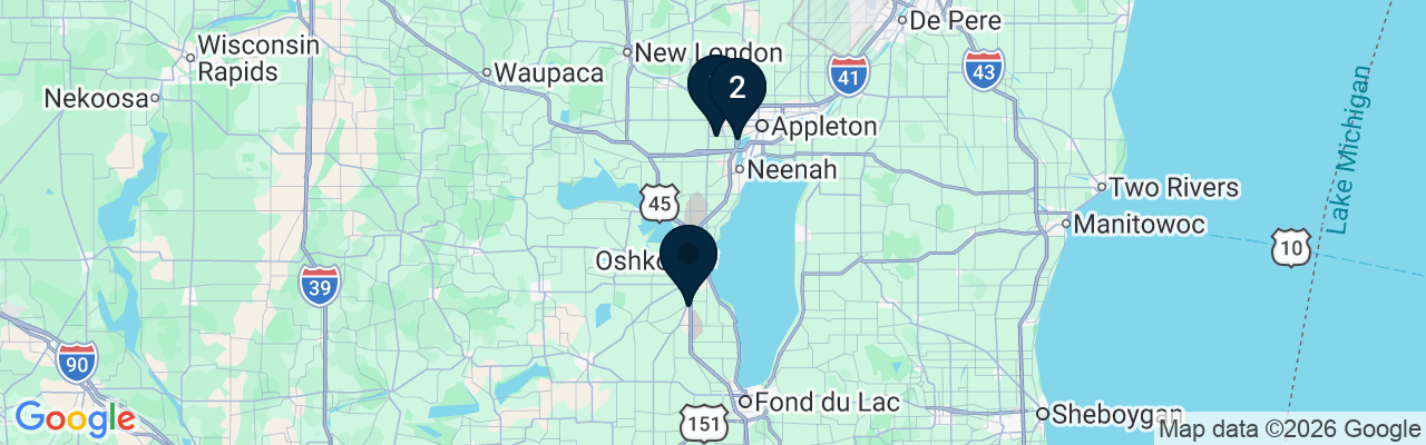 Map showing facility locations