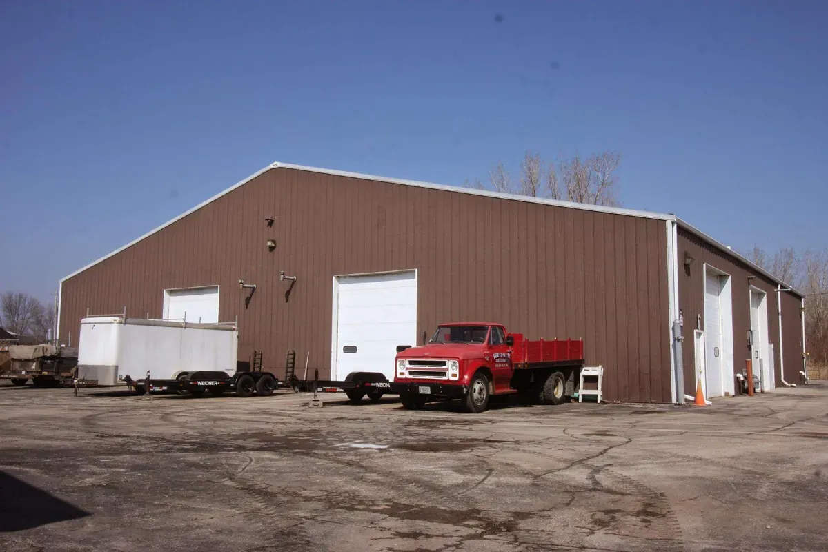 Building with drive up self storage units