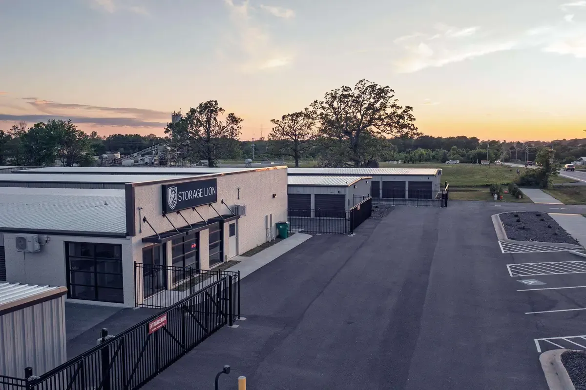 Drive up self storage facility entrance