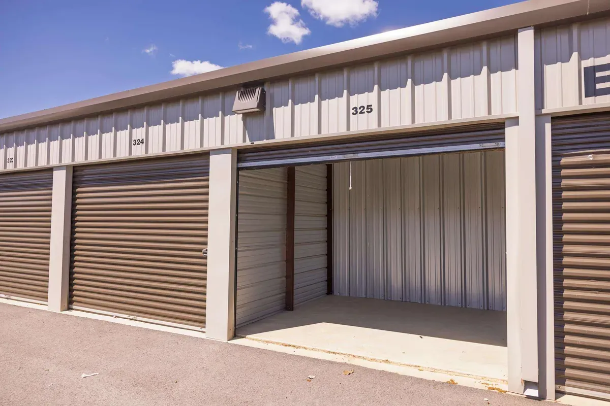 Drive up self storage unit interior view