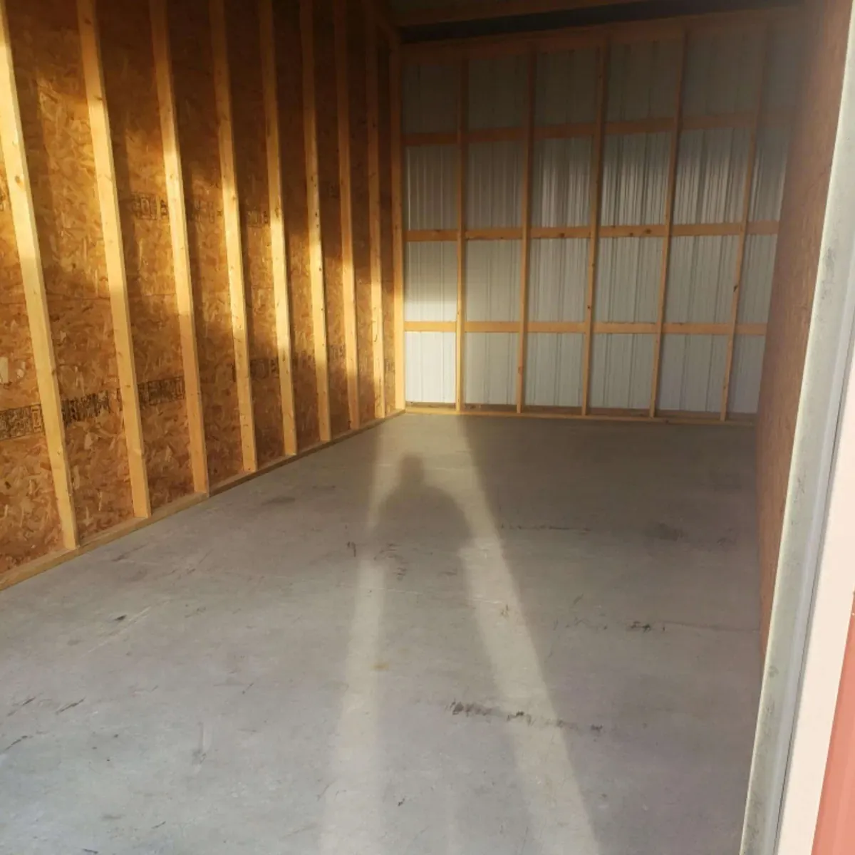 Interior view of drive up self storage unit
