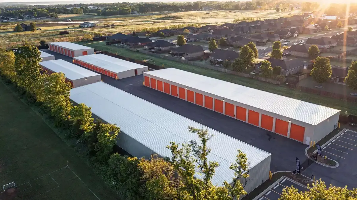 Large drive up self storage facility with gated access