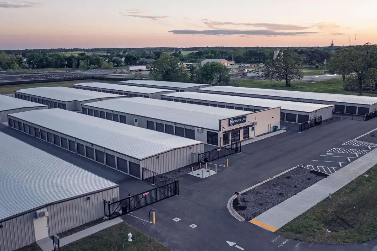 Multiple buildings and secure entrance into self storage facility