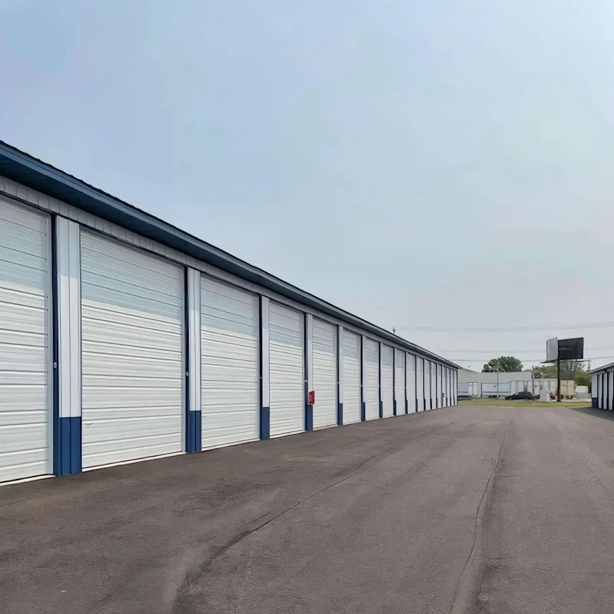 Multiple drive up self storage units with oversized units