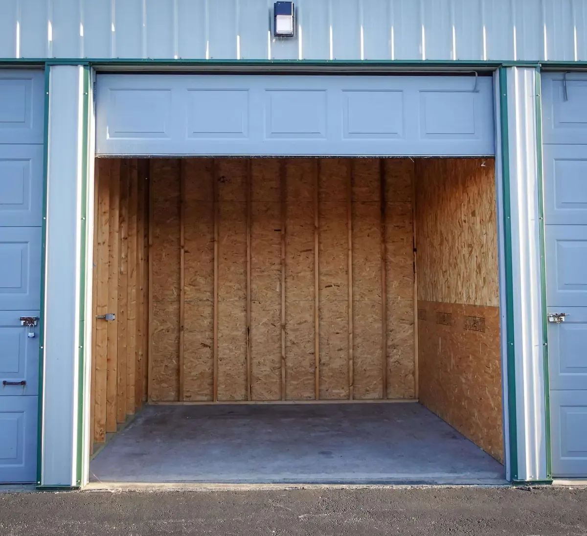 Open drive up self storage facility