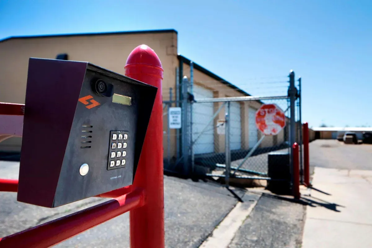 Secure keypad entry into self storage facility