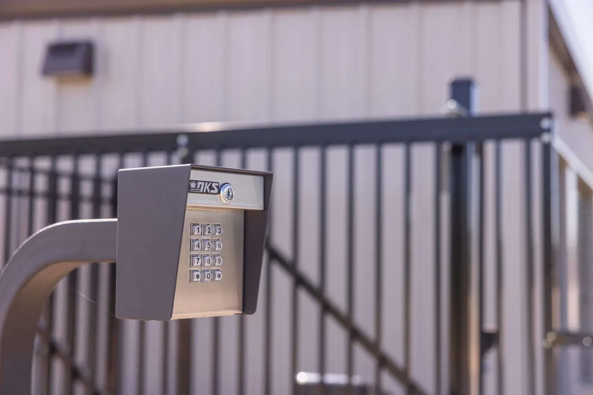 Secure keypad entry into self storage facility