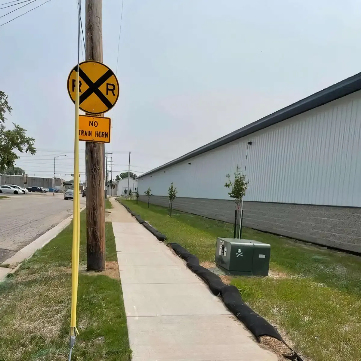 Sidewalk at self storage facility