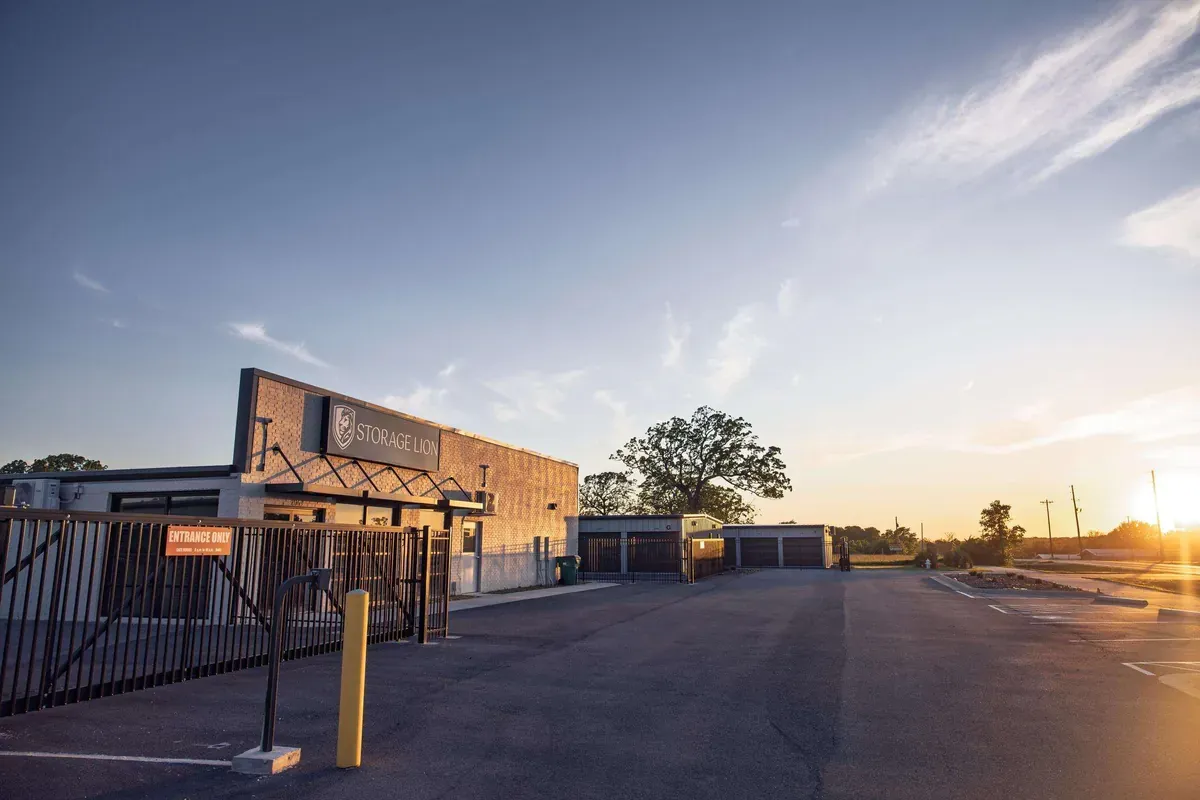 Storage Lion secure gate entry into self storage facility