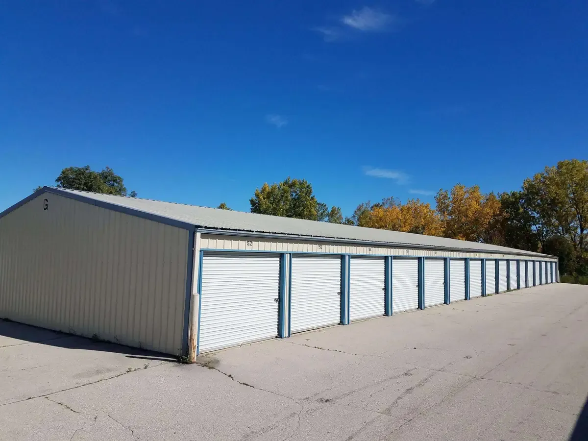 Wide lanes at drive up self storage facility