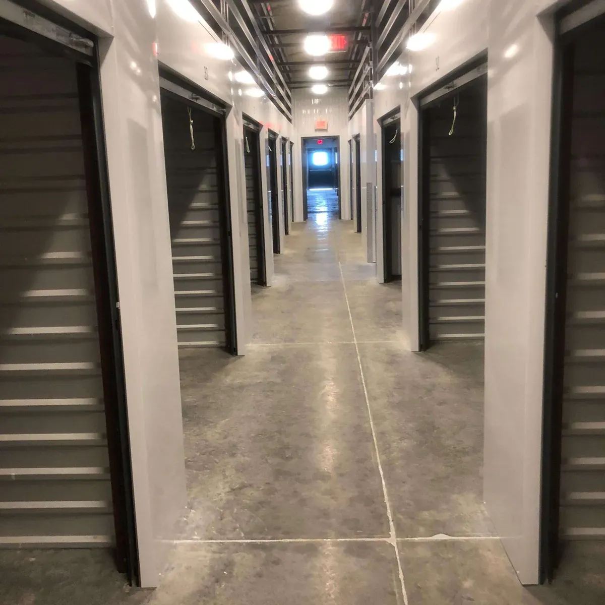 interior hallway of storage units