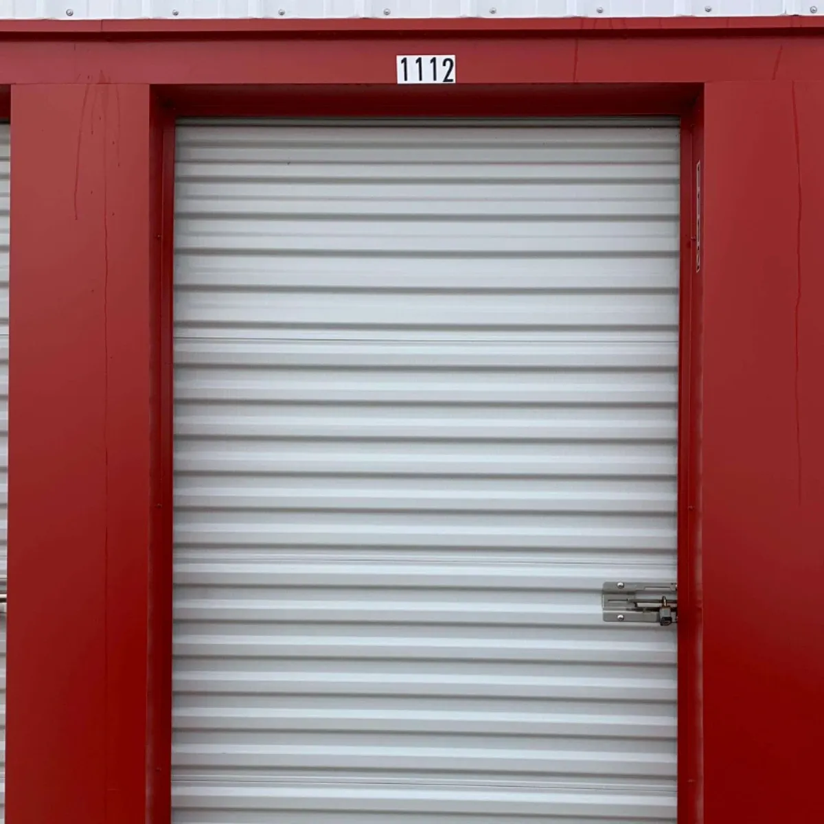 roll up door of a drive up unit