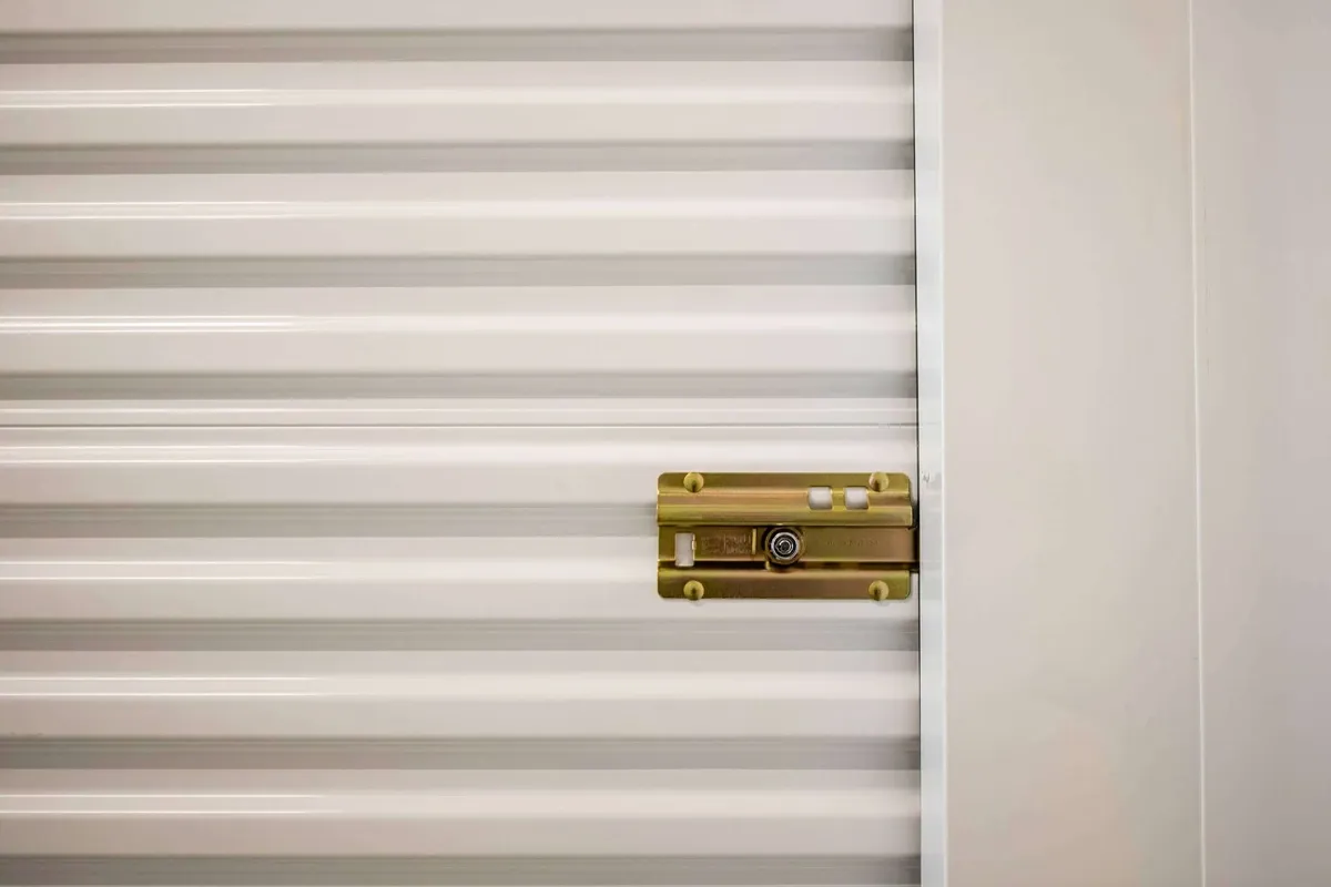 white storage unit